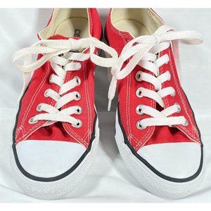 Converse All Star Low Top Unisex Shoes Mens Sz 5 Womens Sz 7 Red M9696 PreOwned